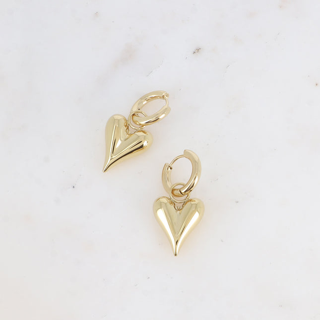 Créoles Artley M - coeur allongé et bombé