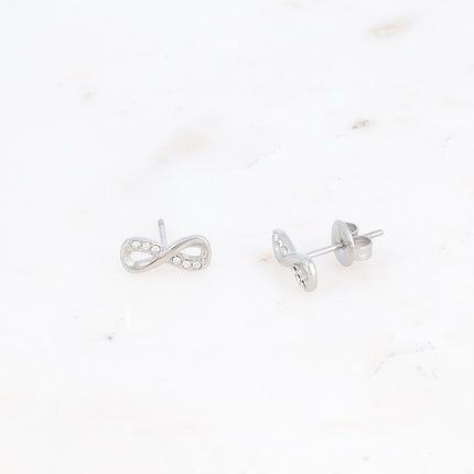 Boucles puces - symbole infini avec oxydes de zirconium