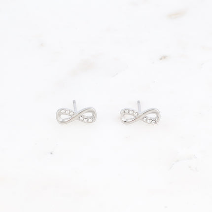 Boucles puces - symbole infini avec oxydes de zirconium