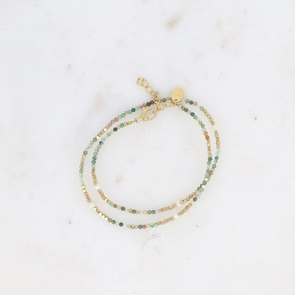Bracelet 2 tours/Choker Bracélina avec pierres naturelles