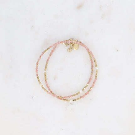 Bracelet 2 tours/Choker Bracélina avec pierres naturelles