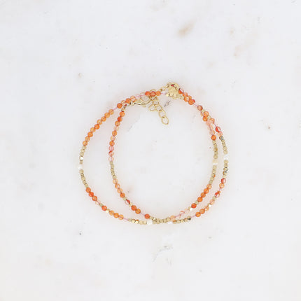 Bracelet 2 tours/Choker Bracélina avec pierres naturelles
