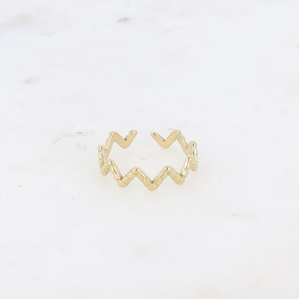 Bague fine - zigzag strié