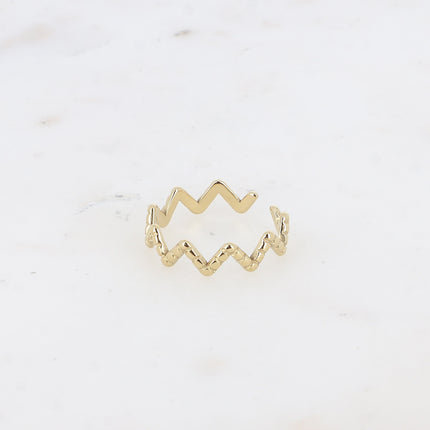 Bague fine - zigzag strié