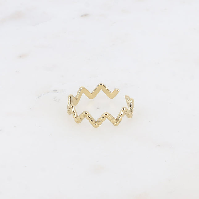 Thin ring - grooved zigzag