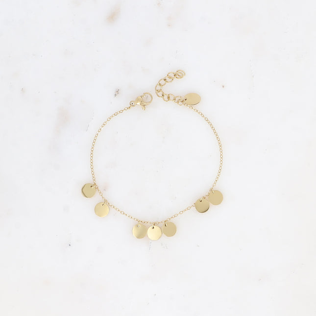 Bracelet - pampilles rondes plates