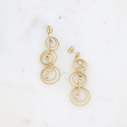 Paola drop earrings - a play of circles and zirconium oxides