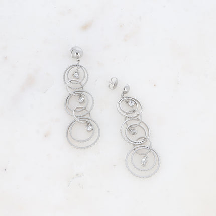 Paola drop earrings - a play of circles and zirconium oxides