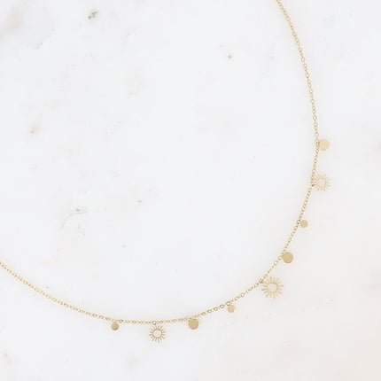Collier - pampilles rondes et soleil ajouré