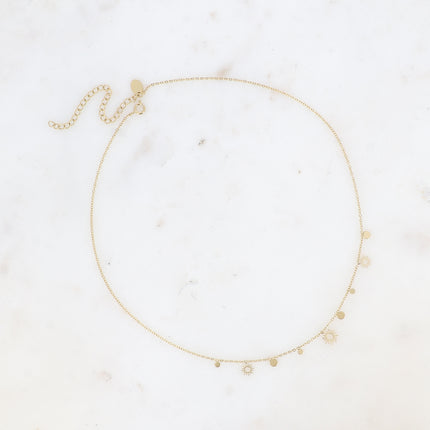 Collier - pampilles rondes et soleil ajouré
