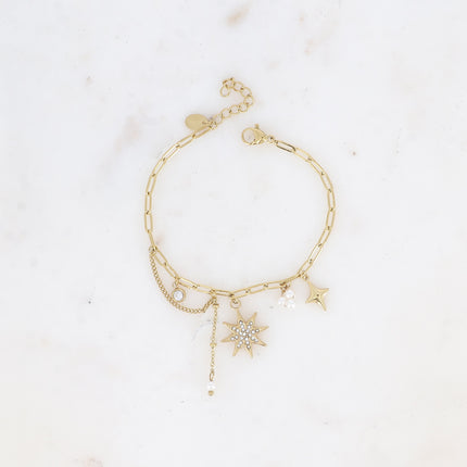 Adrienne bracelet - resin beads, crystals, North Star and cubic zirconia