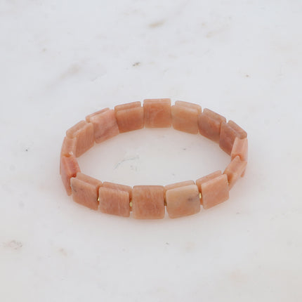 Bracelet élastique Ella - pierres naturelles carrées plates