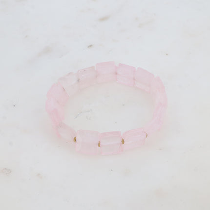 Bracelet élastique Ella - pierres naturelles carrées plates