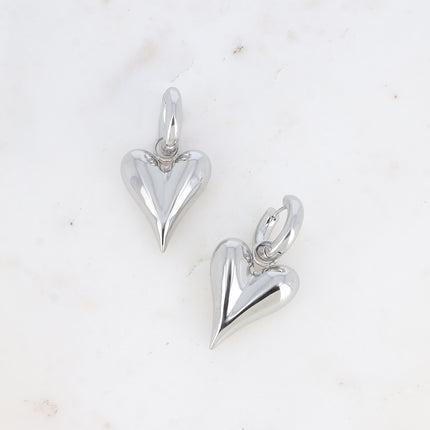 Artley L Creole earrings - large, elongated, and domed heart