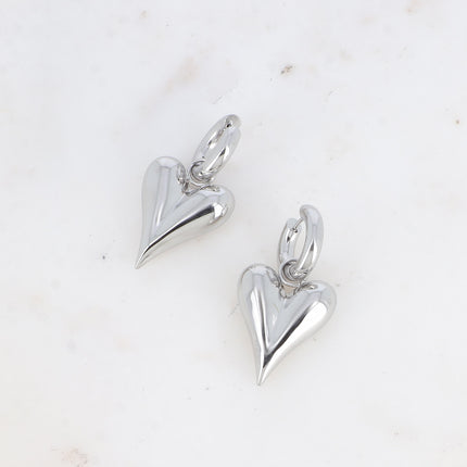 Artley L Creole earrings - large, elongated, and domed heart