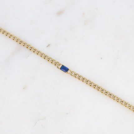 Bracelet - maille gourmette et cristal rectangulaire