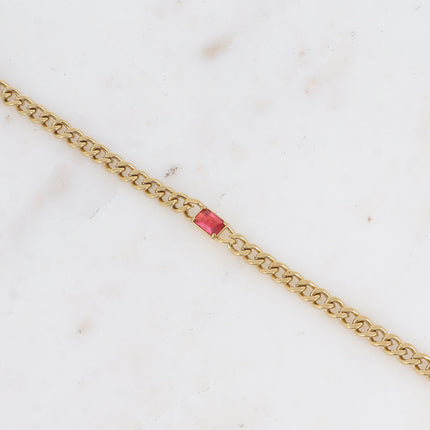 Bracelet - maille gourmette et cristal rectangulaire