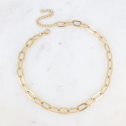 Collier - maille aux anneaux ovales lisses et plats