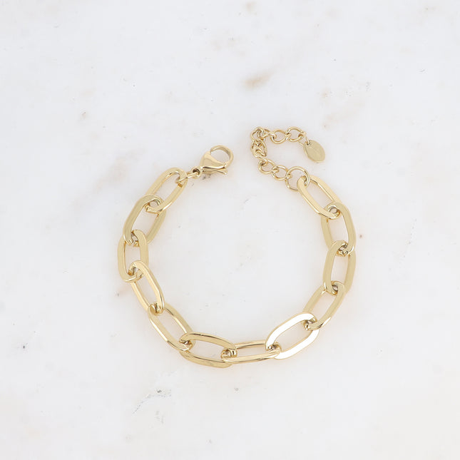 Bracelet - a mesh with smooth, flat oval rings