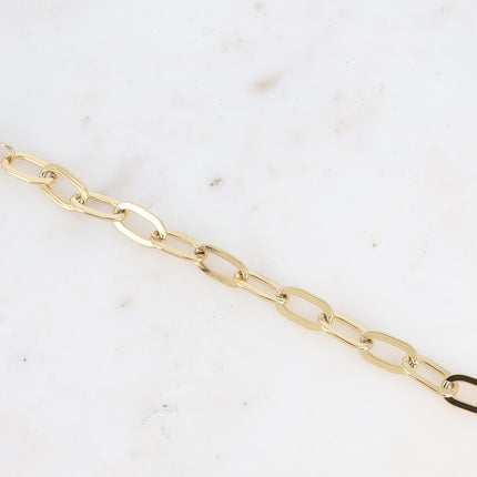 Bracelet - maille aux anneaux ovales lisses et plats