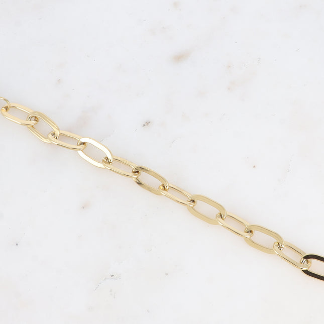 Bracelet - a mesh with smooth, flat oval rings
