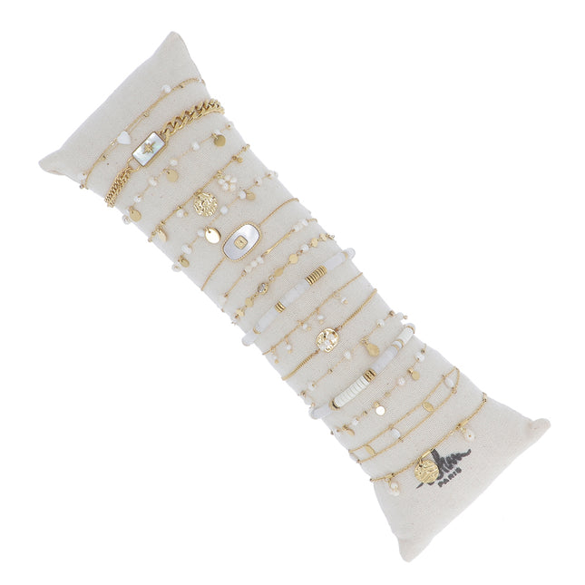 Set of 16 bracelets - gold freshwater pearl V1 - average price of €5.40/piece