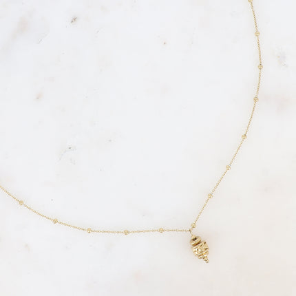 Collier Aaliyo - chaîne à boules, pendentif tressé et perles en acier