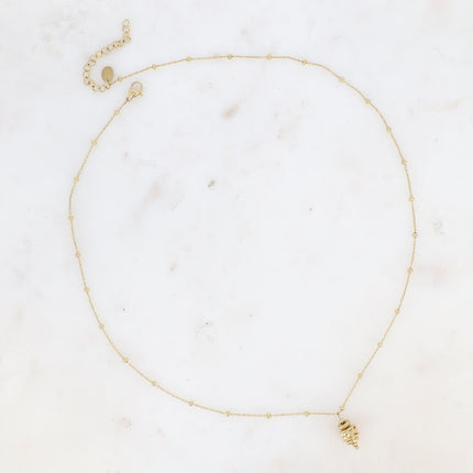 Collier Aaliyo - chaîne à boules, pendentif tressé et perles en acier