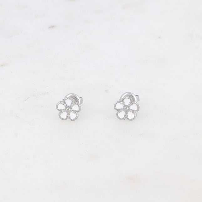 Alizon stud earrings - flowers with enameled petals