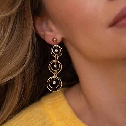 Paola drop earrings - a play of circles and zirconium oxides