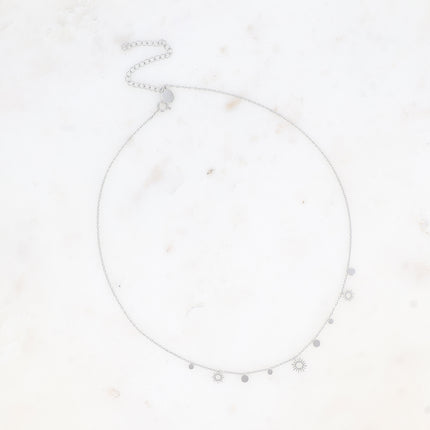 Collier - pampilles rondes et soleil ajouré