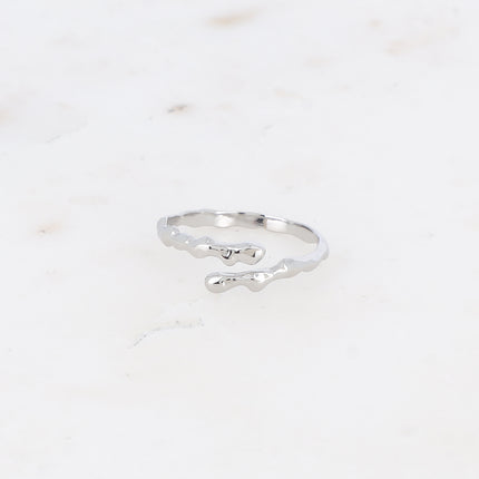 Bague - fine et ouverte, effet martelé