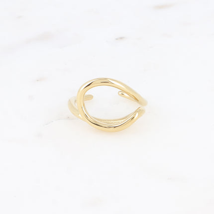 Bague Constancia - en acier inoxydable avec motif ligne ondulée