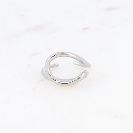 Bague Constancia - en acier inoxydable avec motif ligne ondulée