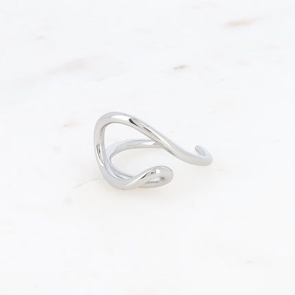 Bague Constancia - en acier inoxydable avec motif ligne ondulée