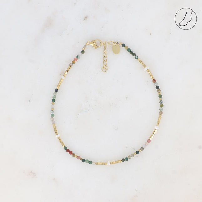 Bracelet de cheville Bracéline avec pierres naturelles