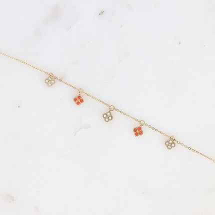 Bracelet - pampilles trèfles serties d'oxydes de zirconium
