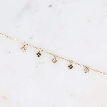 Bracelet - pampilles trèfles serties d'oxydes de zirconium