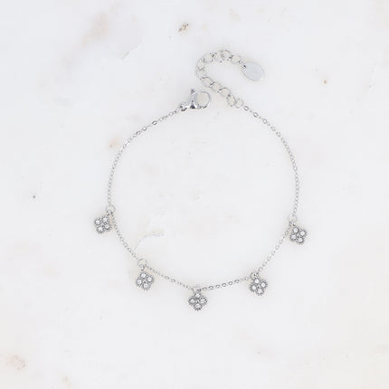 Bracelet - pampilles trèfles serties d'oxydes de zirconium
