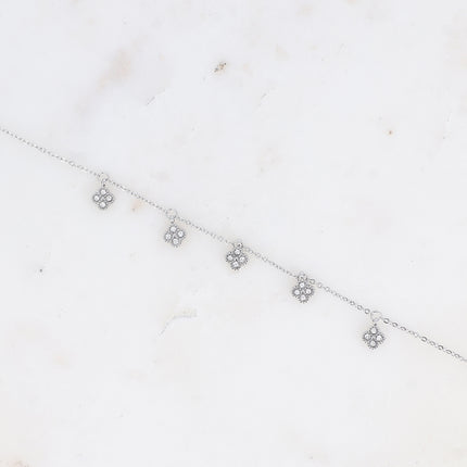 Bracelet - pampilles trèfles serties d'oxydes de zirconium