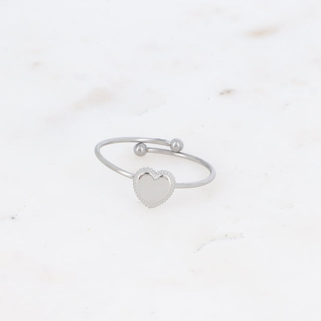 Ring - thin stainless steel with heart motif