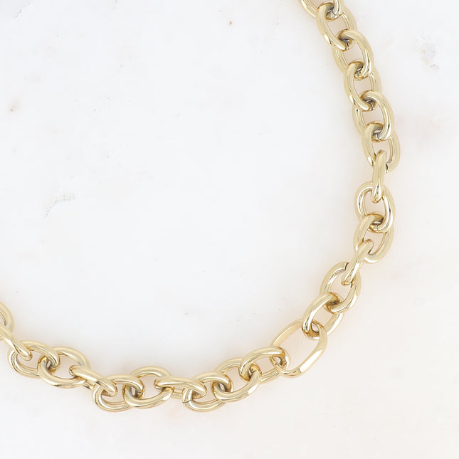Necklace - chunky chain with oval stainless steel rings