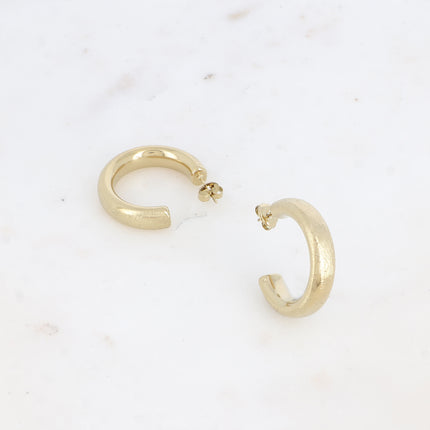 Creole earrings - brushed effect ring 3cm