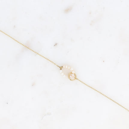 Bracelet - double ring with freshwater pearls