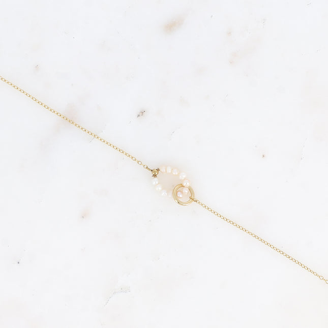 Bracelet - double anneau avec perles d'eau douce