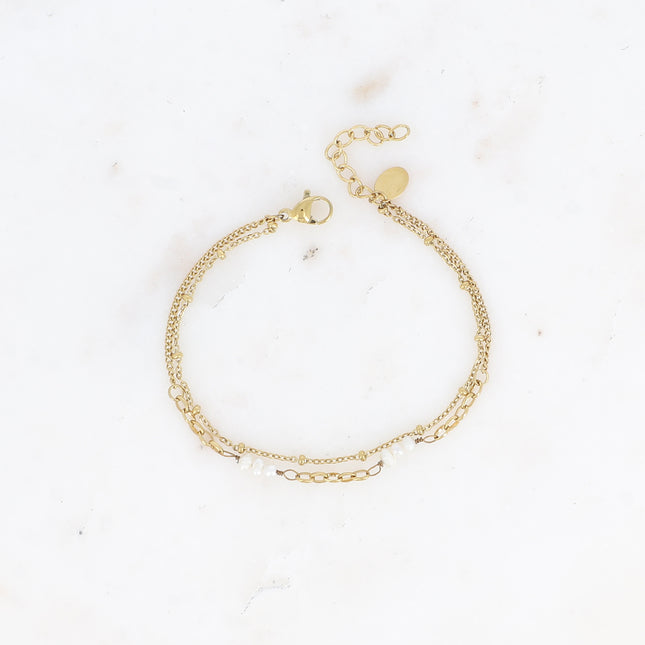 Bracelet - 2 rangs avec perles d'eau douce