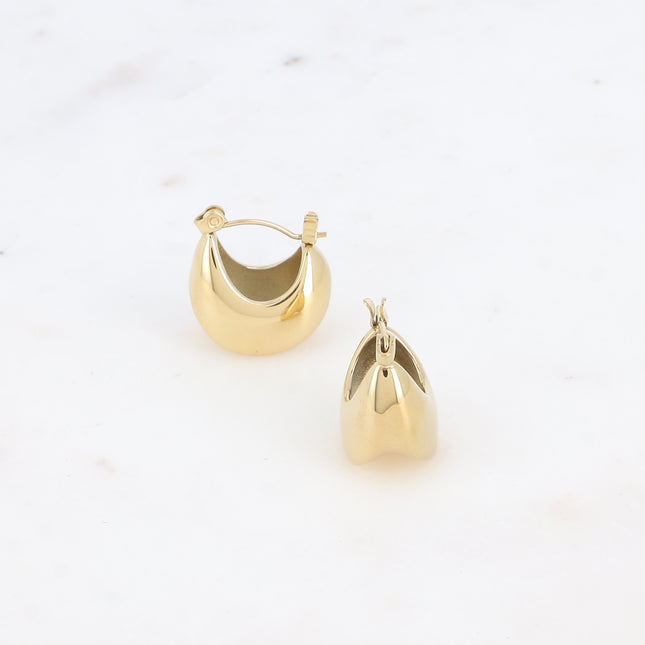 Ratchet hoop earrings - curved basket