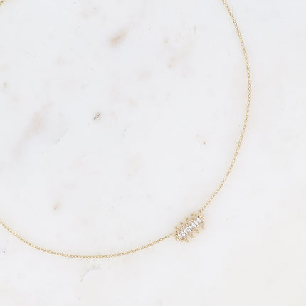 Collier - pendentif 4 cristaux en amande