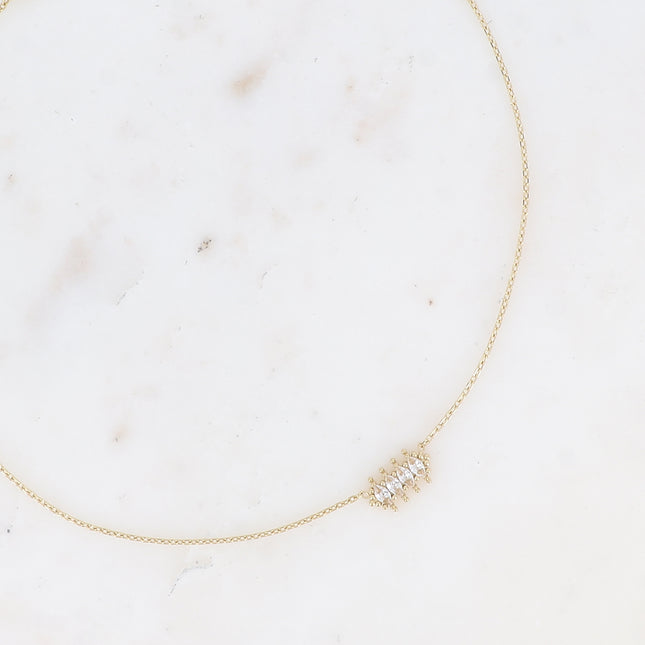 Collier - pendentif 4 cristaux en amande