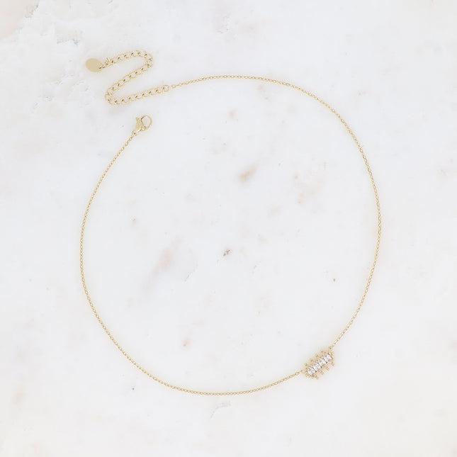 Collier - pendentif 4 cristaux en amande